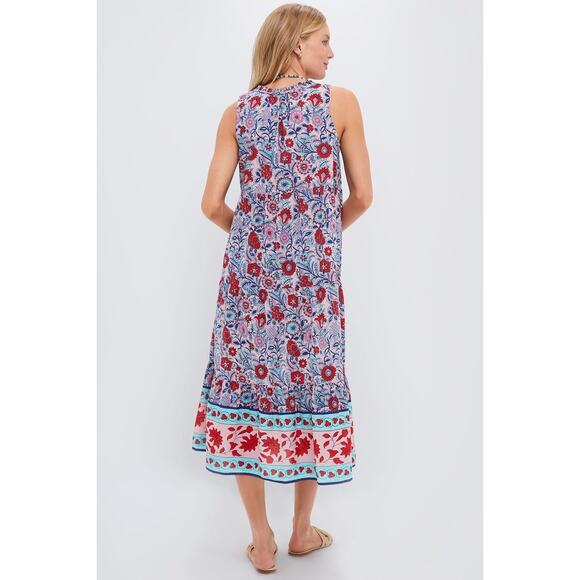 TUCKERNUCK BEACH Mauve and Rose Wildflower Salty Paloma Caftan Size L NWT - Picture 2 of 7